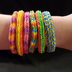 Handmade Summer Fun Rainbow Loom Bracelet Set/New